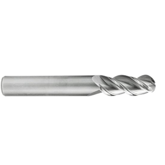 Picture of Gorilla Mill GMA716B3	 Dia 7/16" SH 0.4375 LOC 1.00 OAL 2.50 End Mill Standard Flute Variable Helix Carbide Uncoated Single End Ball NoseBall SILVERBack